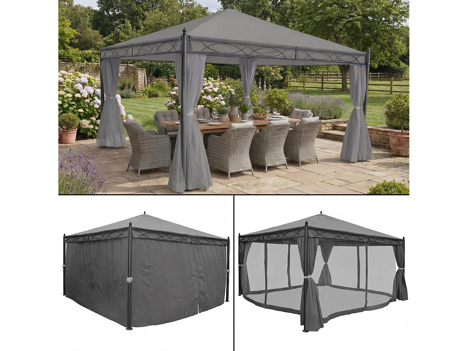 Pergola Calpe I,  grå 4x4 m