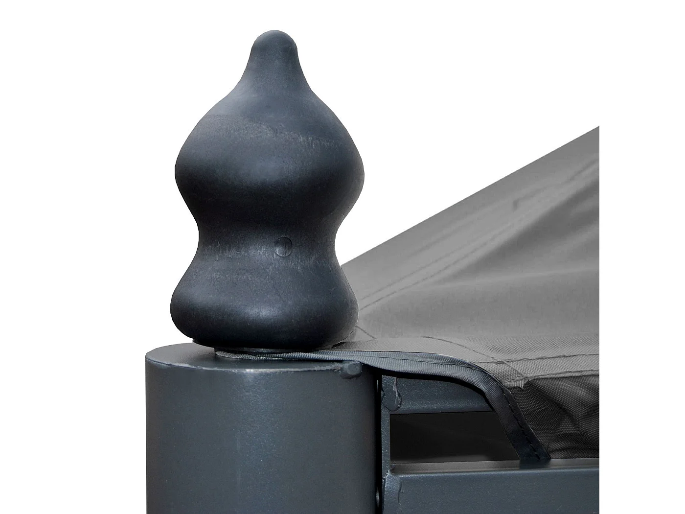 Gazebo pergola baldacchino moderno elegante Cadice acciaio poliestere 4x3m grigio con zanzariere e tende