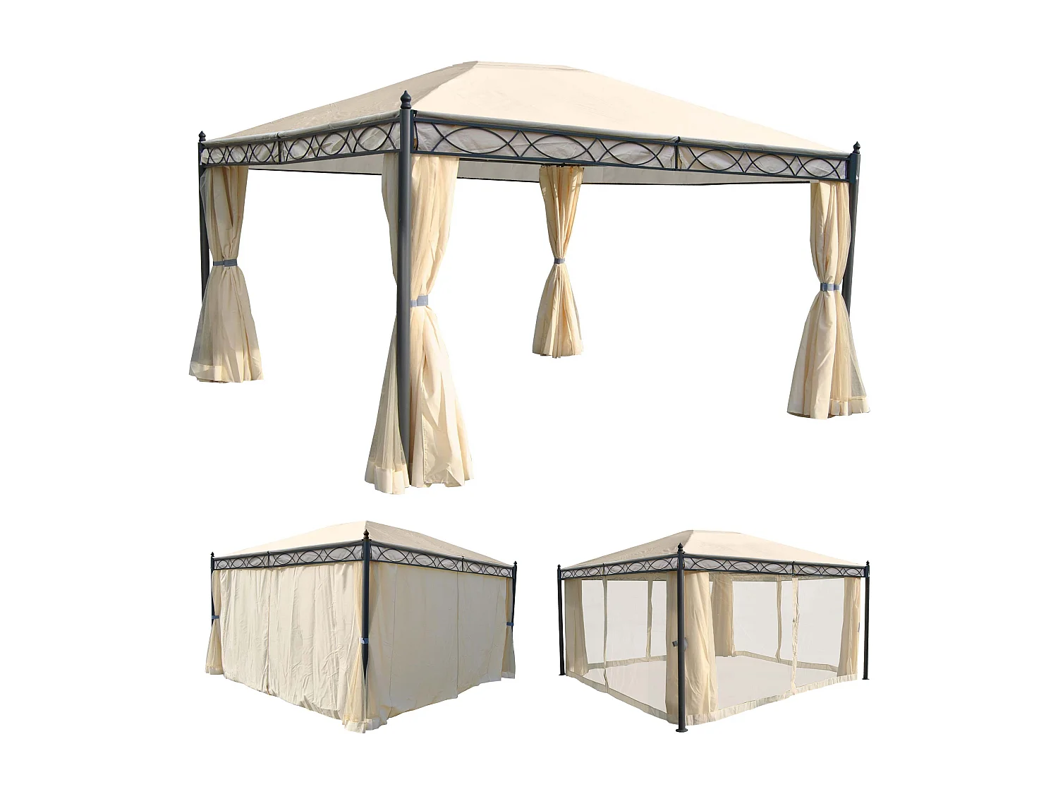Pergola Calpe I,  cremefarvet 4x3 m