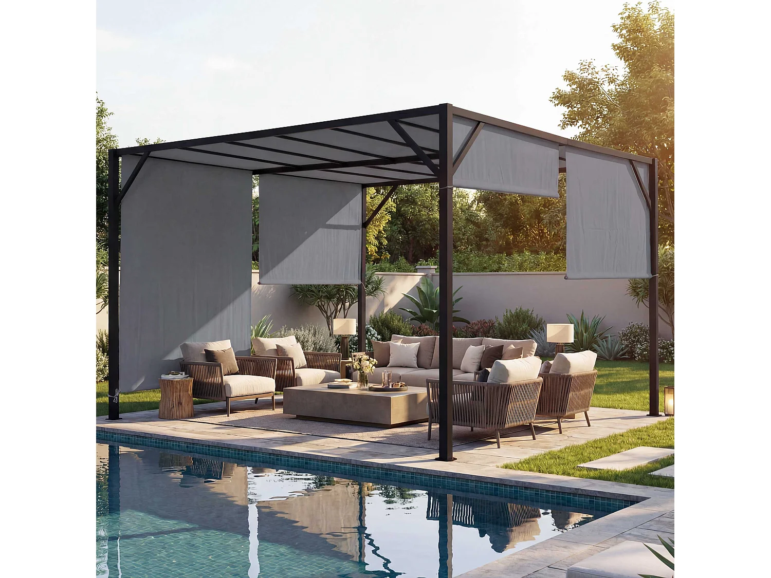 Pergola Beja szary,  4x3m