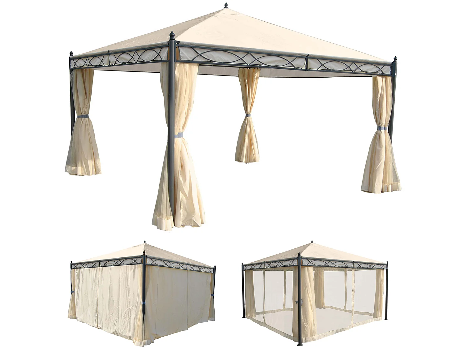 Pergola Calpe I,  cremefarvet 4x4 m