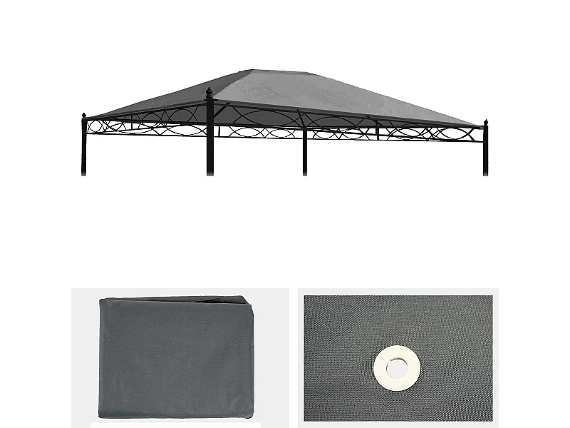 Ersatzbezug für Dach Pergola Calpe II, Grau