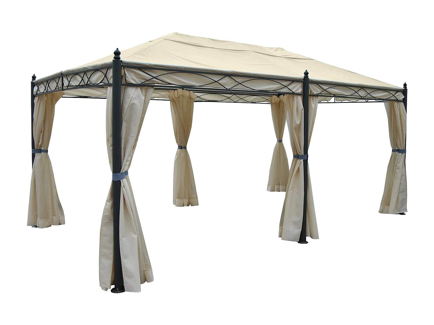 Pergola Calpe IV,  crème met zijwand + muggengaas