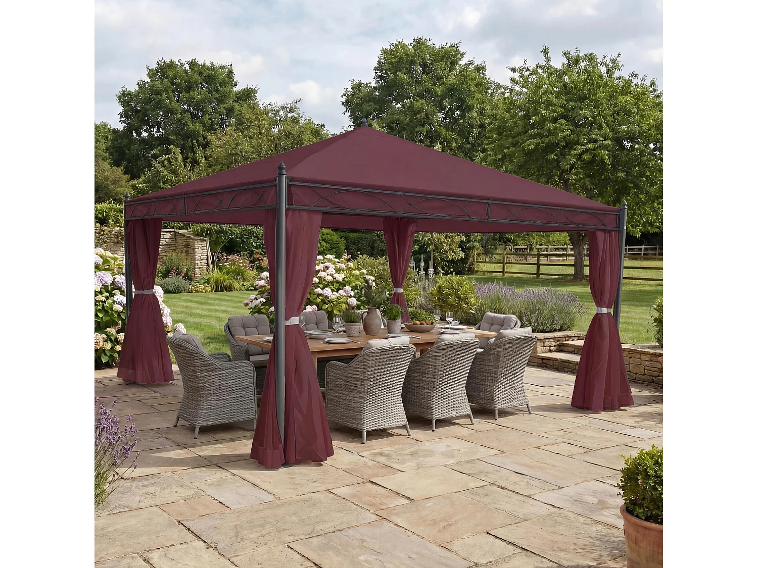 Pergola Calpe III, Rot-braun 4x4m