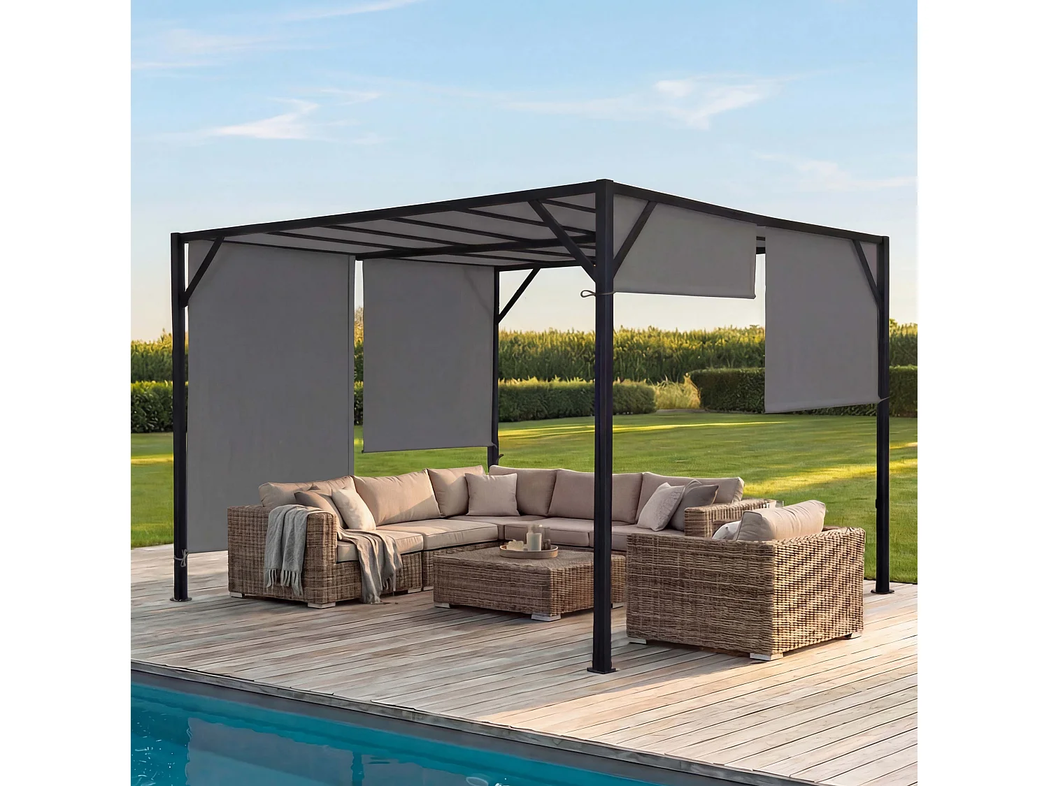 Pergola Beja szary,  4x4m