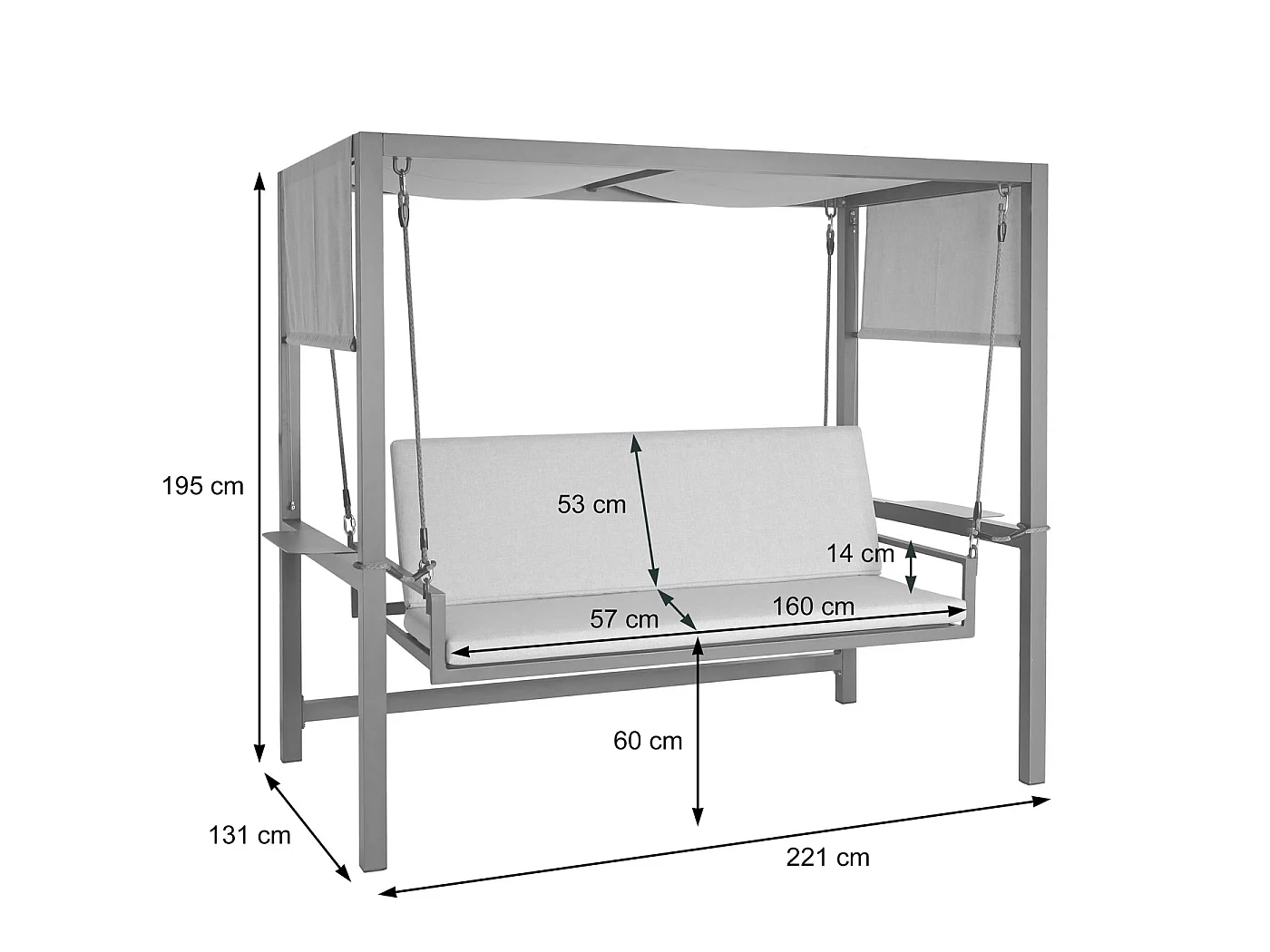 MCW-L47 Aluminium Hollywood Swing