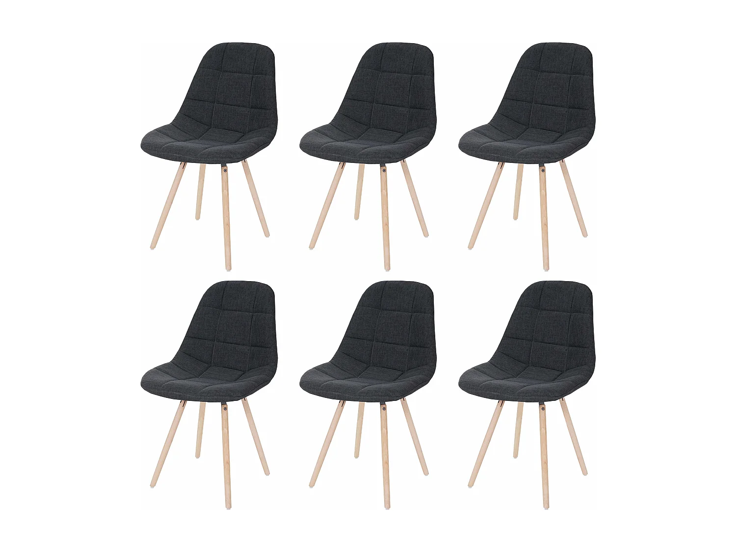 Krzesło do jadalni MCW-A60 I (zestaw 6 sztuk),  tkanina/tekstylia ciemnoszary
