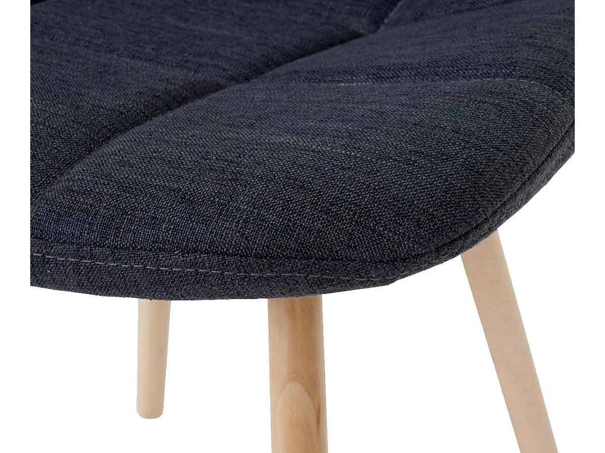 Eetkamerstoel MCW-A60 I (set van 6),  stof/textiel donkergrijs