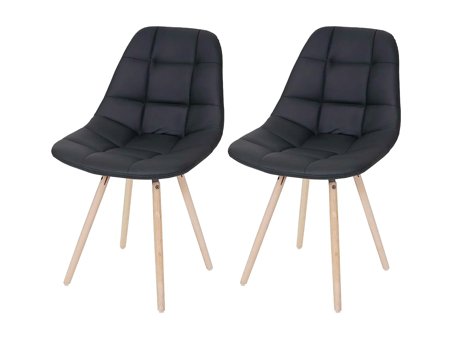 Krzesło do jadalni MCW-A60 I (zestaw 2 sztuk),  czarna sztuczna skóra