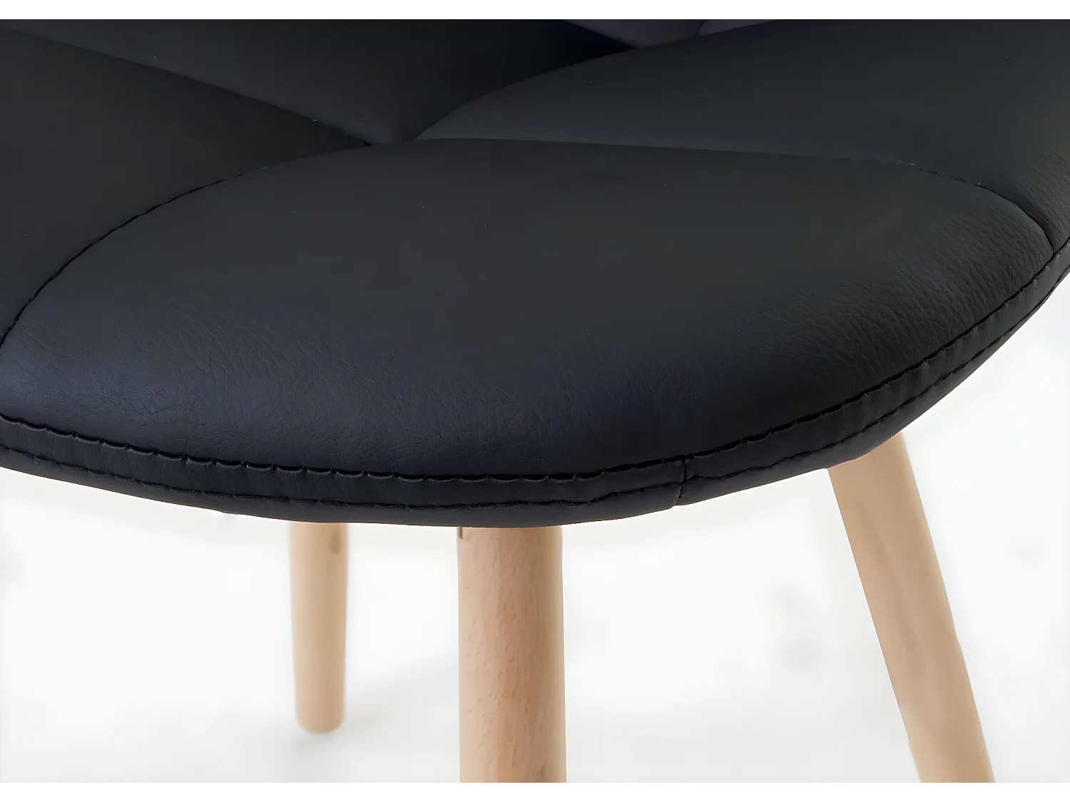 Krzesło do jadalni MCW-A60 I (zestaw 2 sztuk),  czarna sztuczna skóra