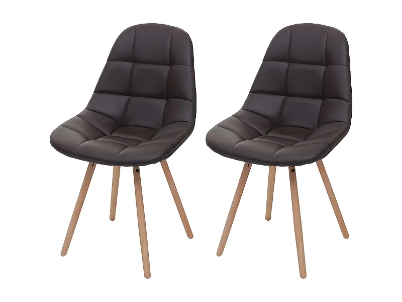 Krzesło do jadalni MCW-A60 I (zestaw 2 sztuk),  faux leather brązowy