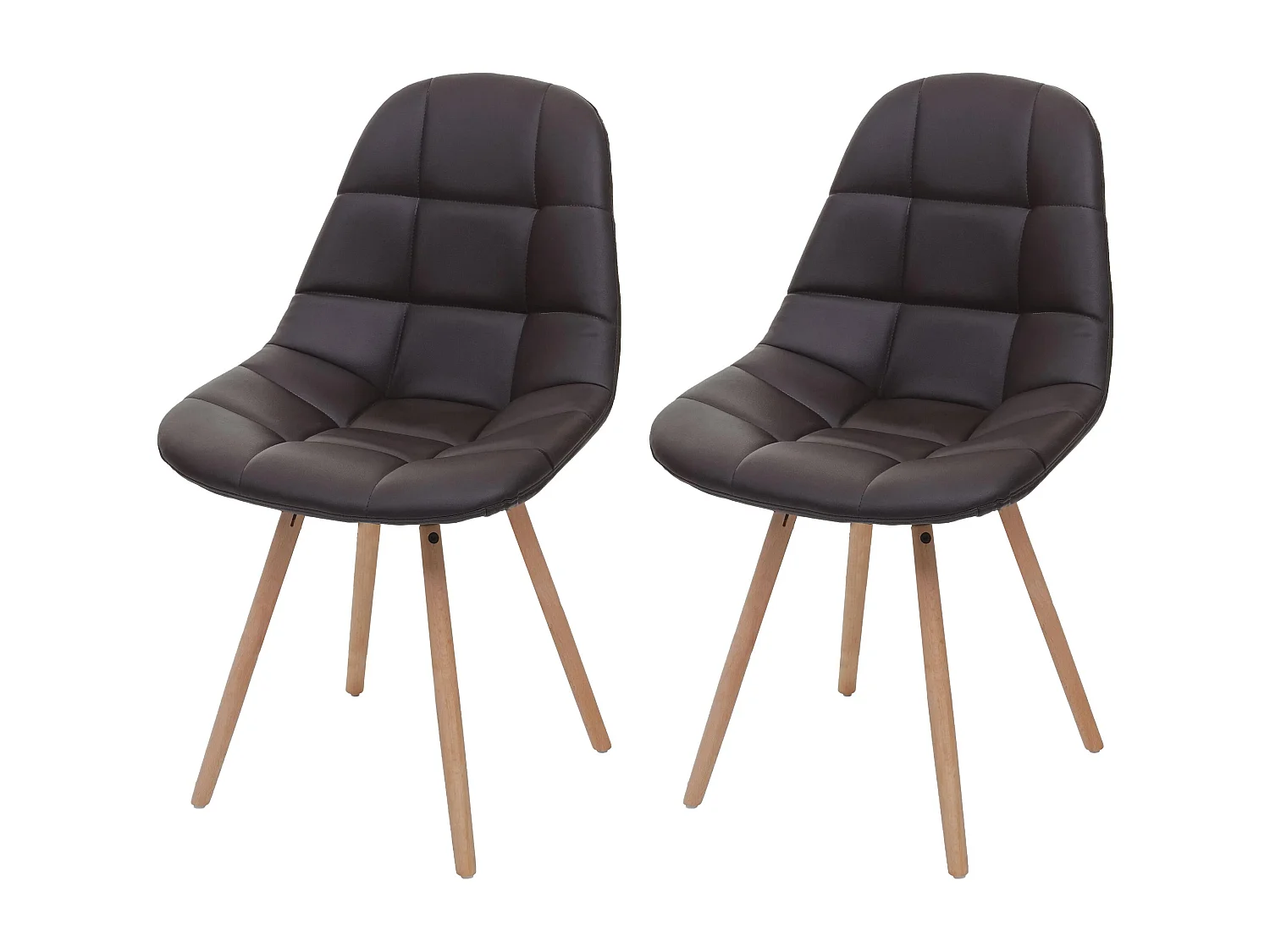 Krzesło do jadalni MCW-A60 I (zestaw 2 sztuk),  faux leather brązowy