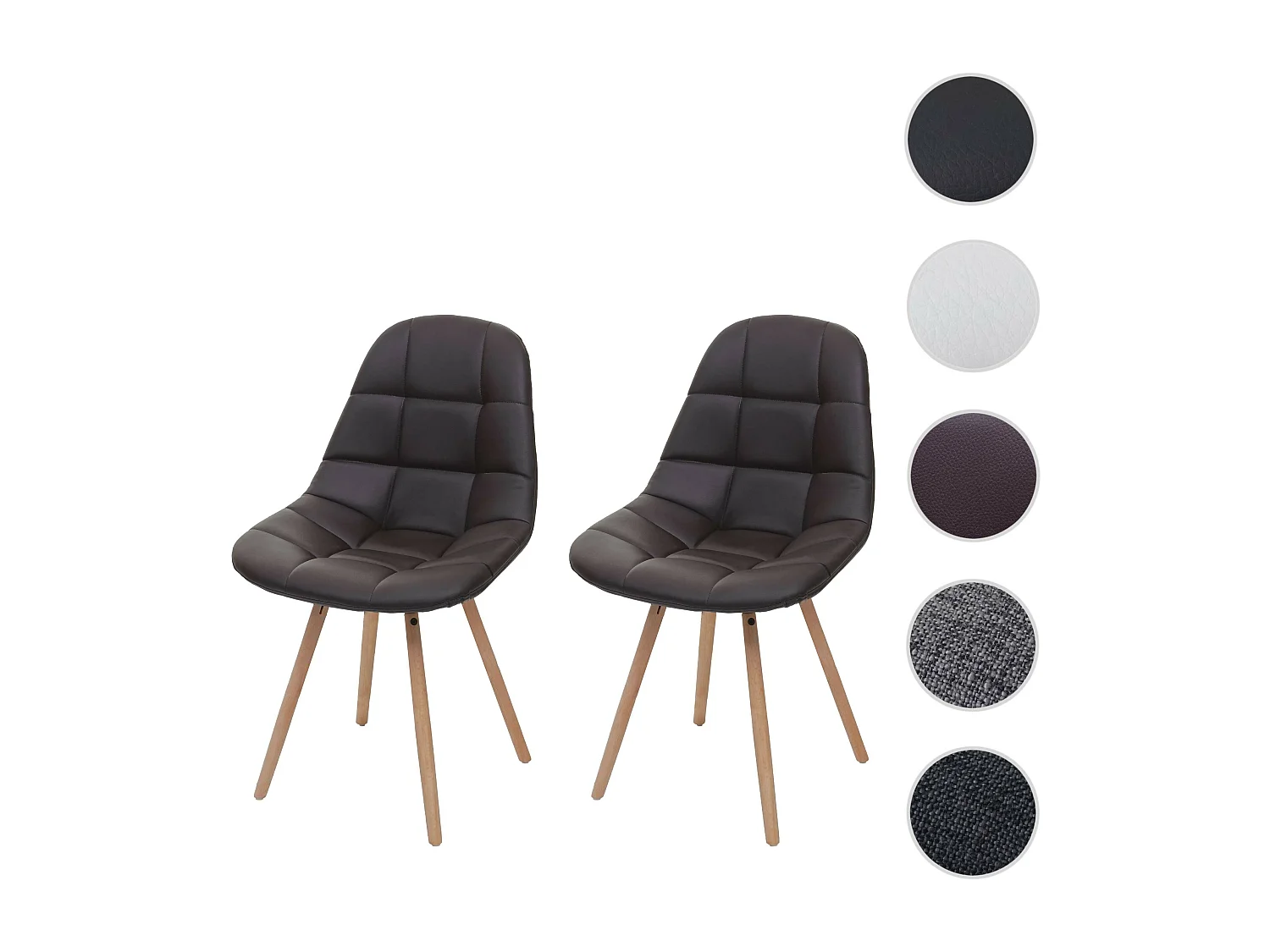 Krzesło do jadalni MCW-A60 I (zestaw 2 sztuk),  faux leather brązowy