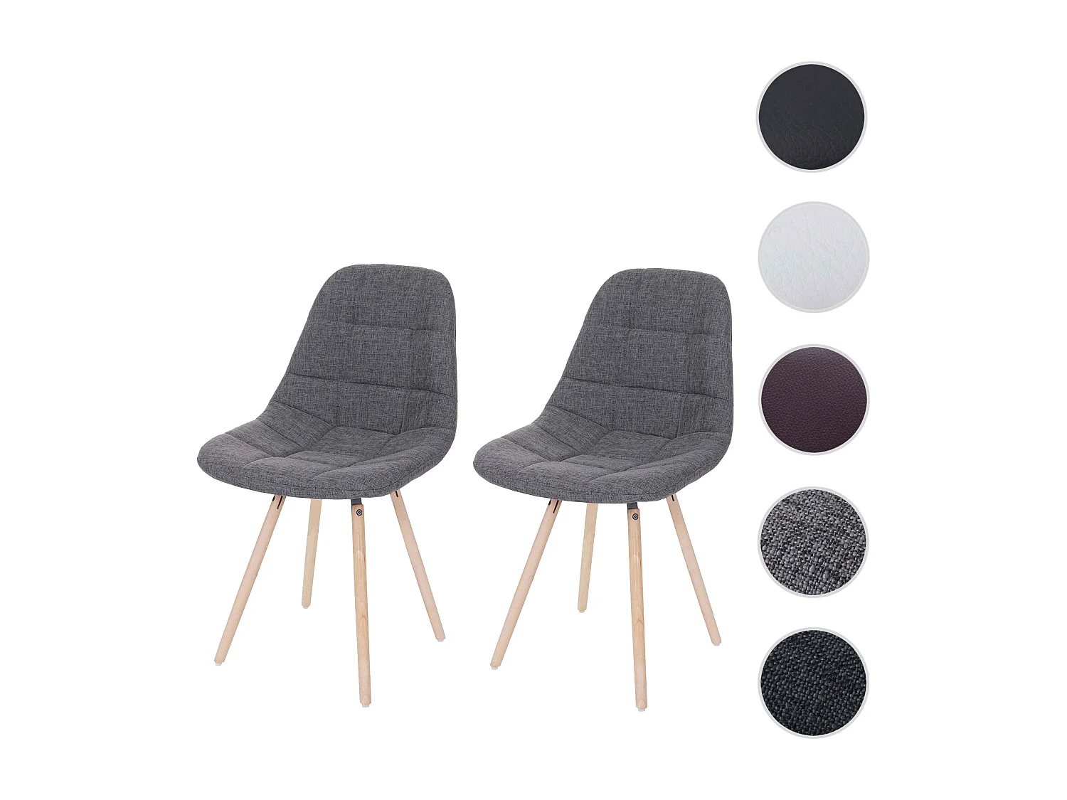 Krzesło do jadalni MCW-A60 I (zestaw 2 sztuk),  tkanina/tekstylia szary