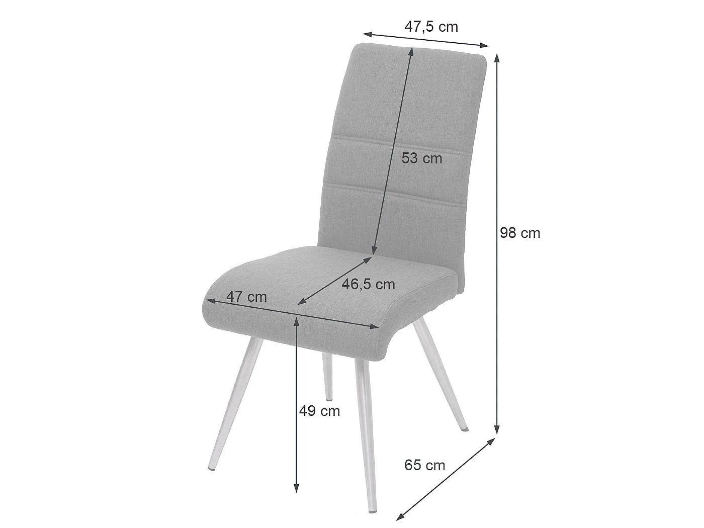 Spisestol MCW-G55 (sæt med 2 stk.),  gråbrun