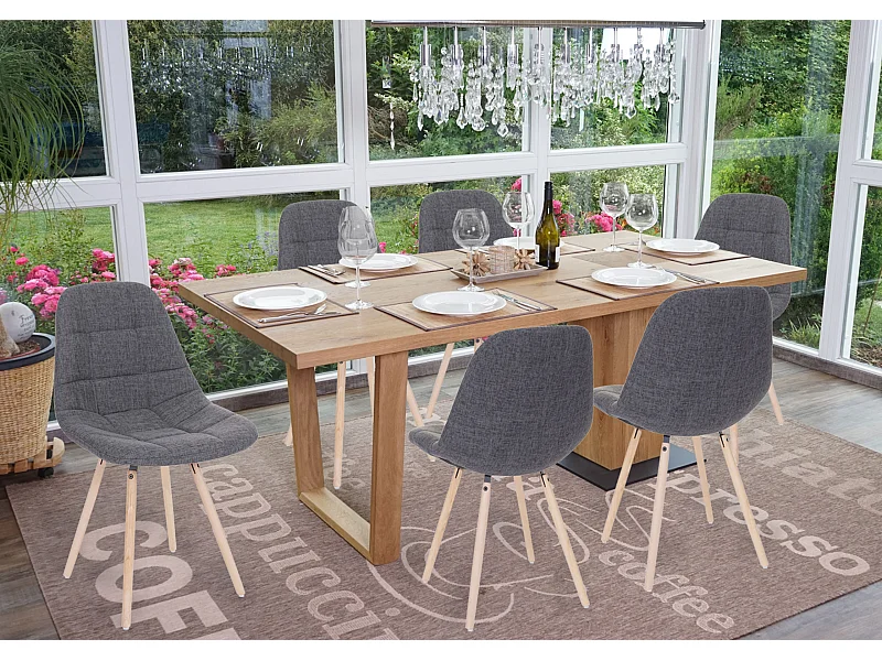 Krzesło do jadalni MCW-A60 I (zestaw 6 sztuk),  tkanina/tekstylia szary