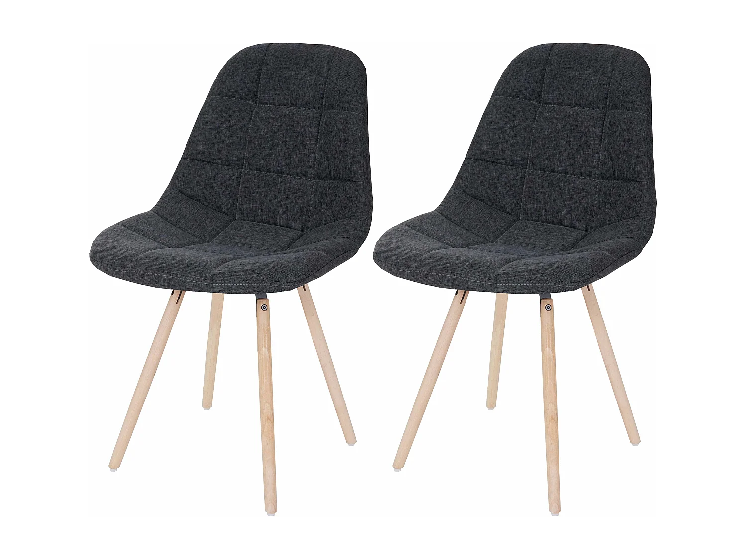 Eetkamerstoel MCW-A60 I (set van 2),  stof/textiel donkergrijs