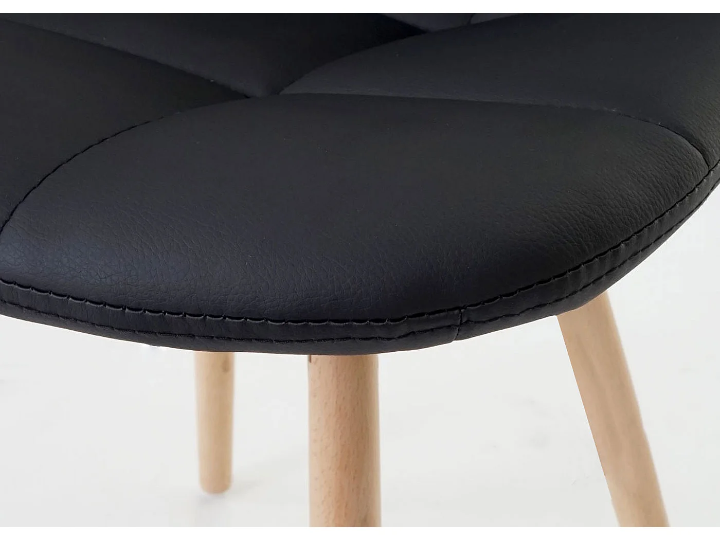 Esszimmerstuhl MCW-A60 I (6er-Set), Kunstleder schwarz