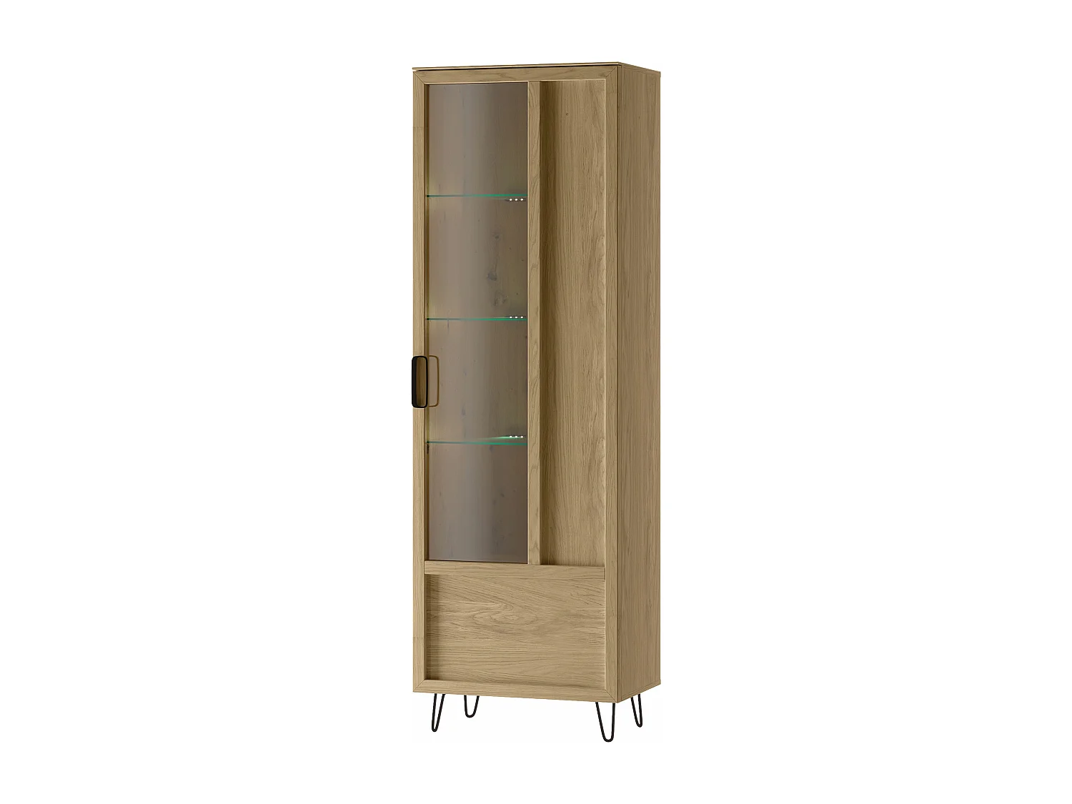 STANDVITRINE Limbo Eiche Artisan 65 / 42 / 200cm