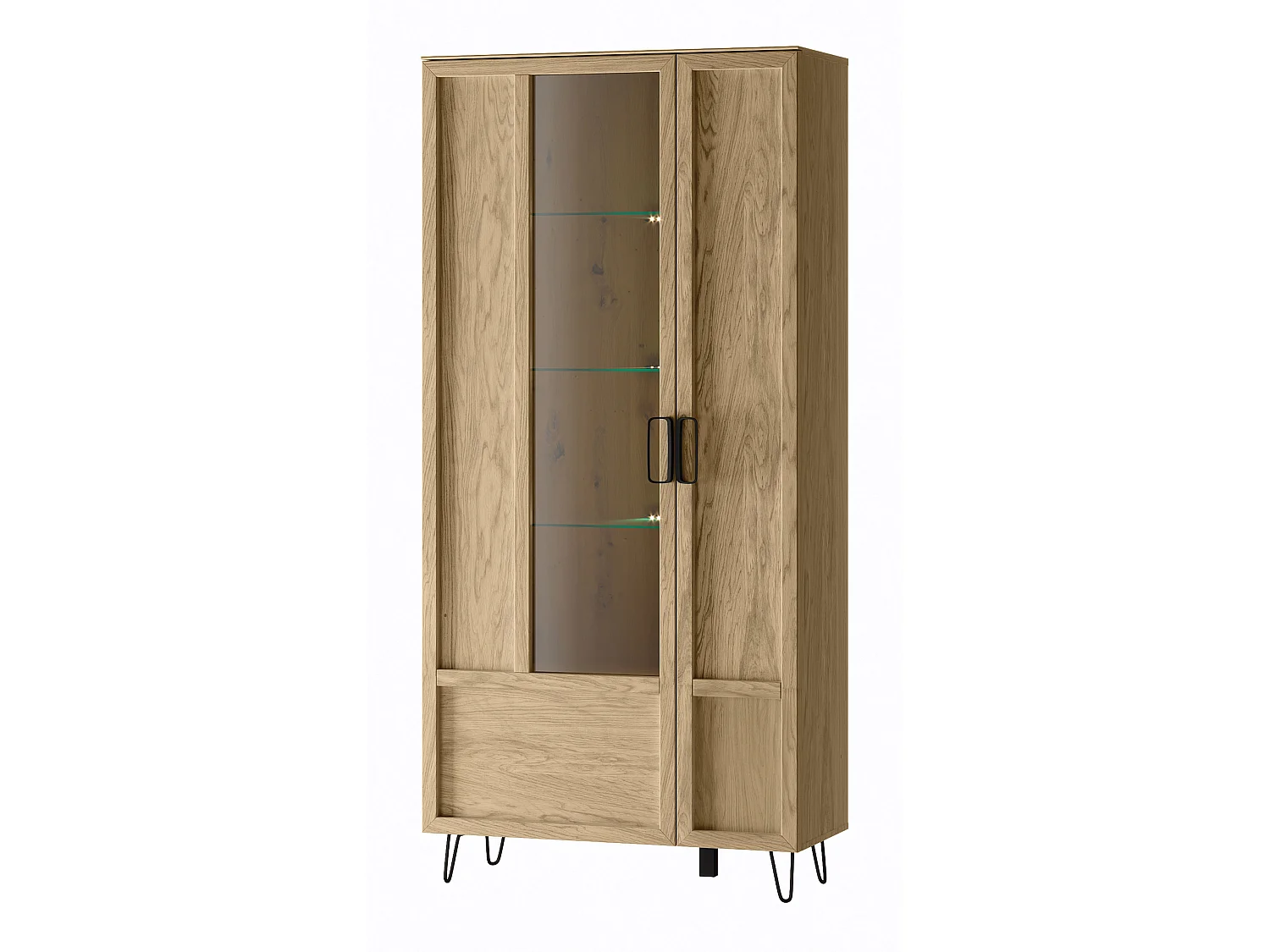 STANDVITRINE Limbo Eiche Artisan 95 / 42 / 200cm