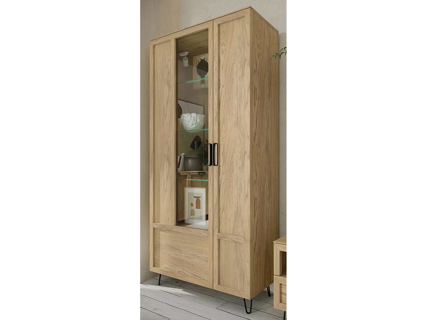 STANDVITRINE Limbo Eiche Artisan 95 / 42 / 200cm
