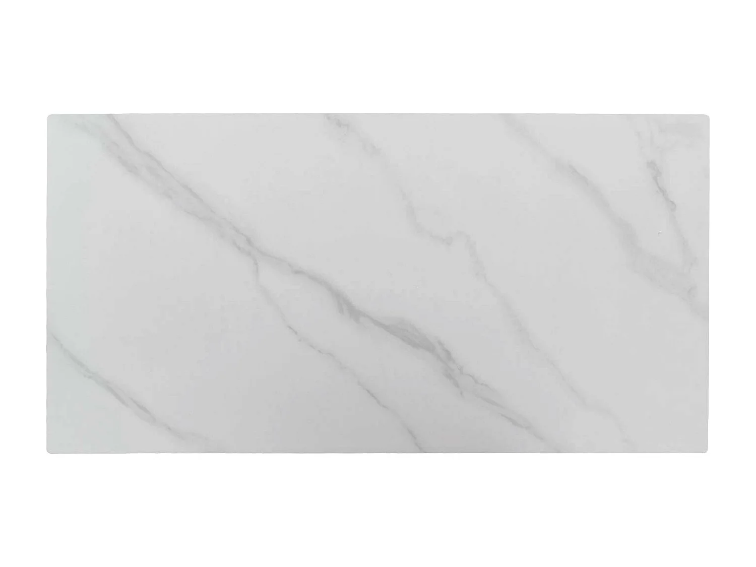 Tavolino salotto divano MCW-L88 43x120x60cm pietra sinterizzata MDF gambe bianche legno chiaro effetto marmo bianco