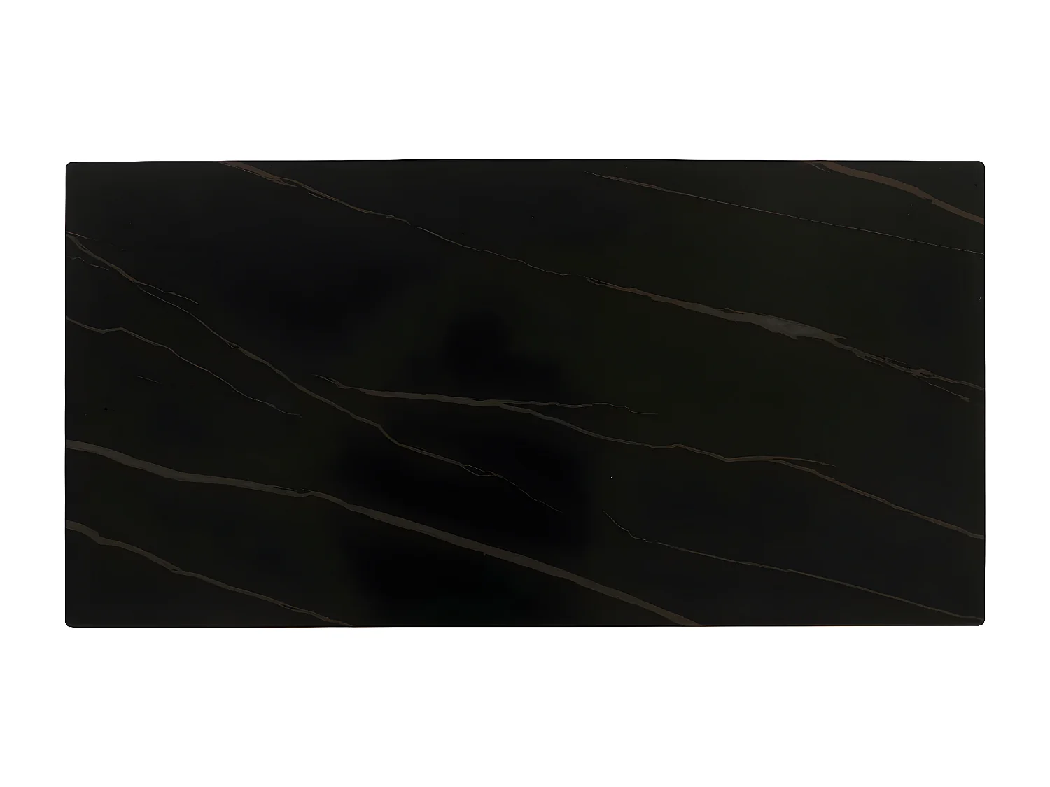 Tavolino salotto divano MCW-L88 43x120x60cm pietra sinterizzata MDF gambe nere legno scuro effetto marmo marrone