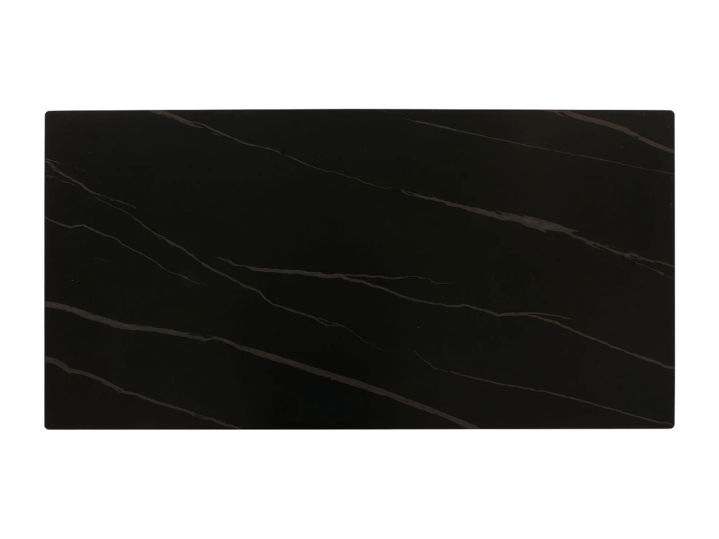 Couchtisch MCW-L88, Wohnzimmertisch Tisch, Ablage Eisen 43x120x60cm Sinterstein Marmor-Optik schwarz Holz dunkelbraun