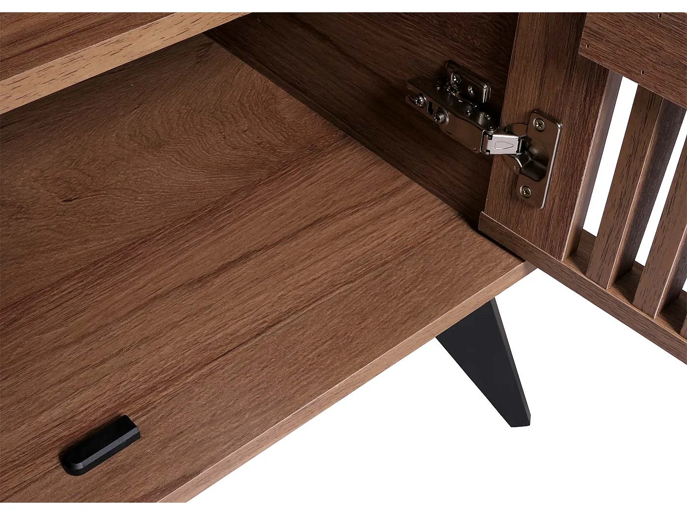 TV-Rack MCW-M45, Fernsehtisch Lowboard Schrank, 3D-Design Staufächer 55x166x41cm, braun