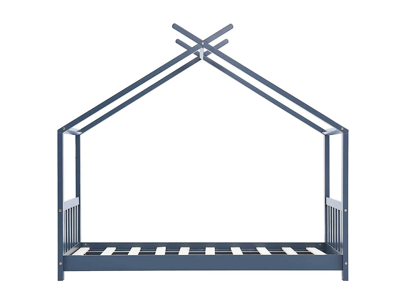 Kinderbedframe massief grenenhout grijs 80x160 cm