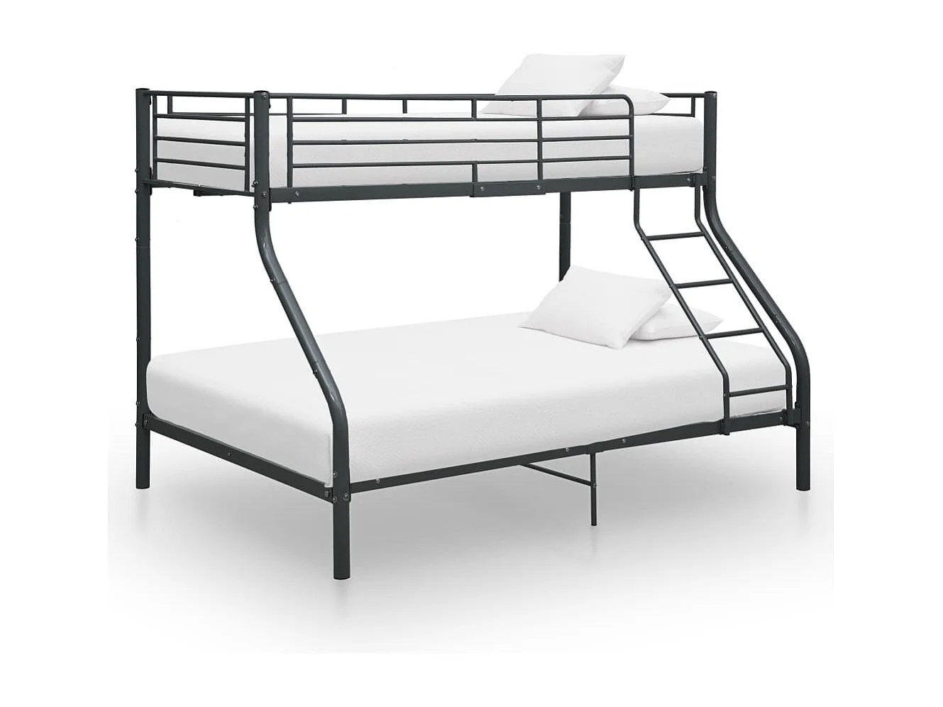 Etagenbettgestell Schwarz Metall 140x200 cm/90x200 cm