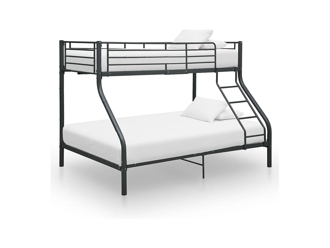 Cadre de lit superposé sans matelas noir 140x200 cm/90x200 cm
