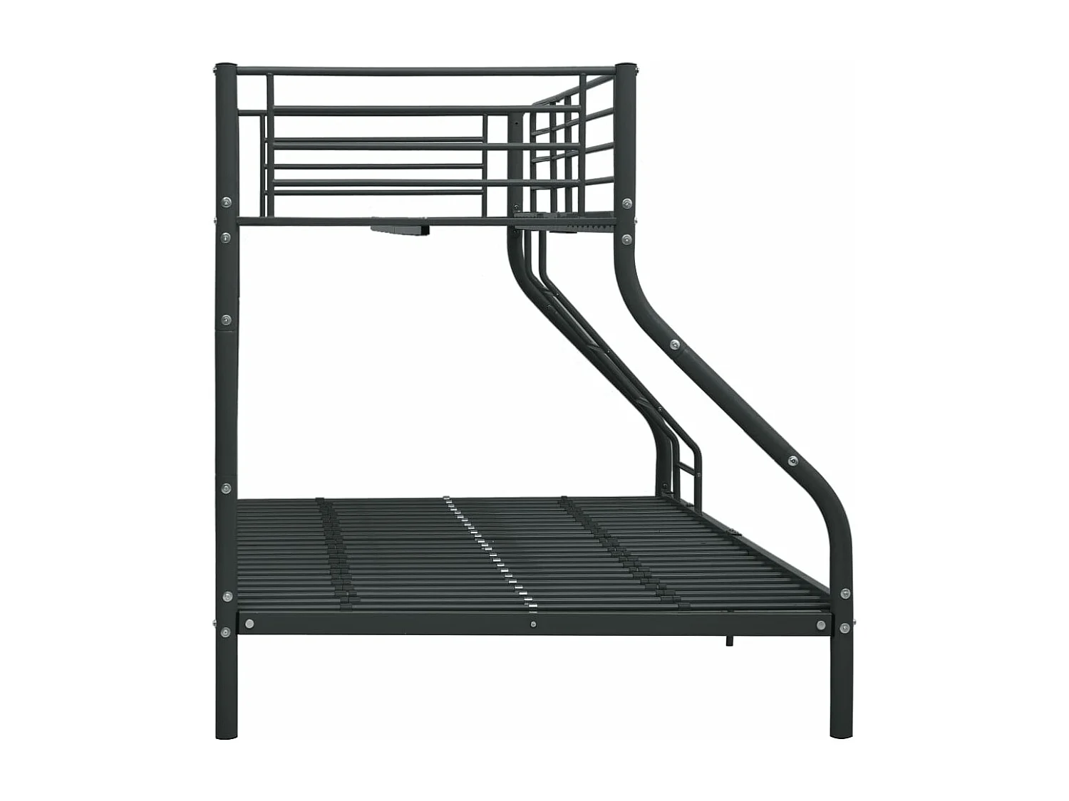 Etagenbettgestell Schwarz Metall 140x200 cm/90x200 cm