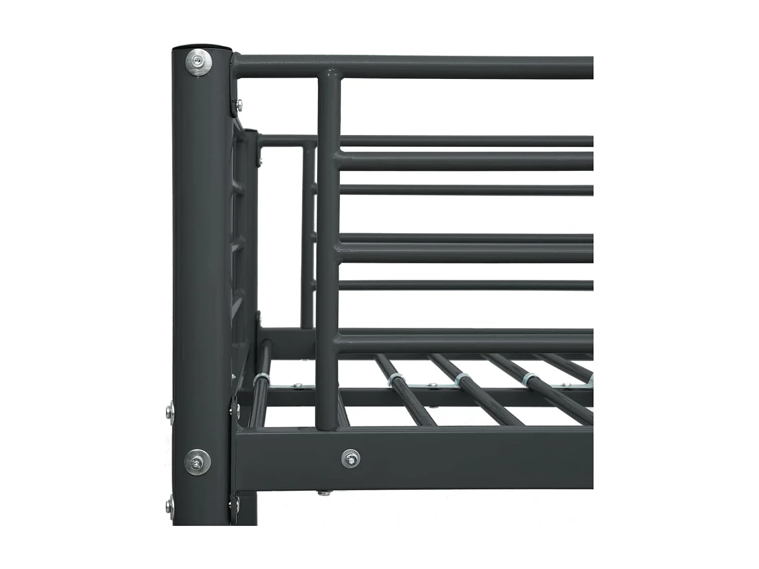 Etagenbettgestell Schwarz Metall 140x200 cm/90x200 cm