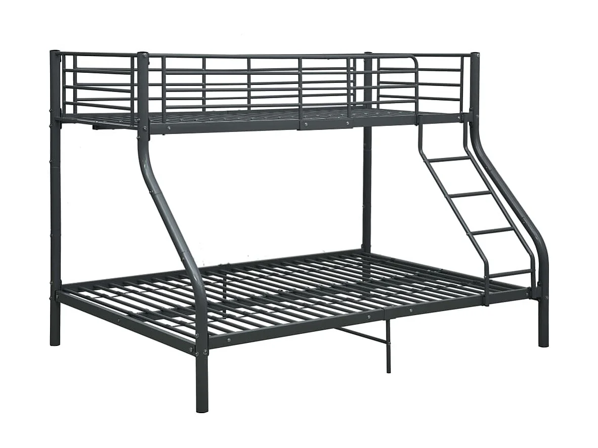 Cadre de lit superposé sans matelas noir 140x200 cm/90x200 cm