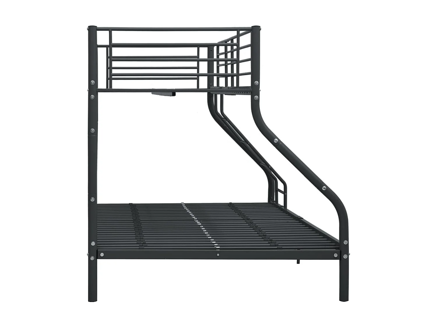 Cadre de lit superposé sans matelas noir 140x200 cm/90x200 cm