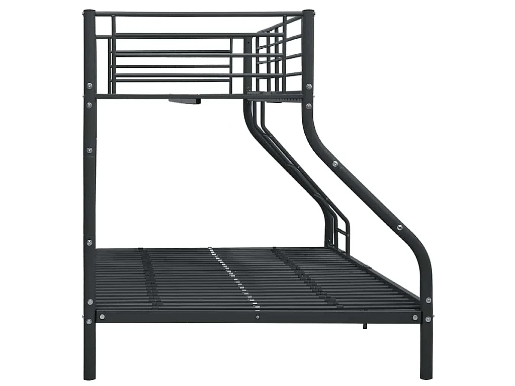 Cadre de lit superposé sans matelas noir 140x200 cm/90x200 cm