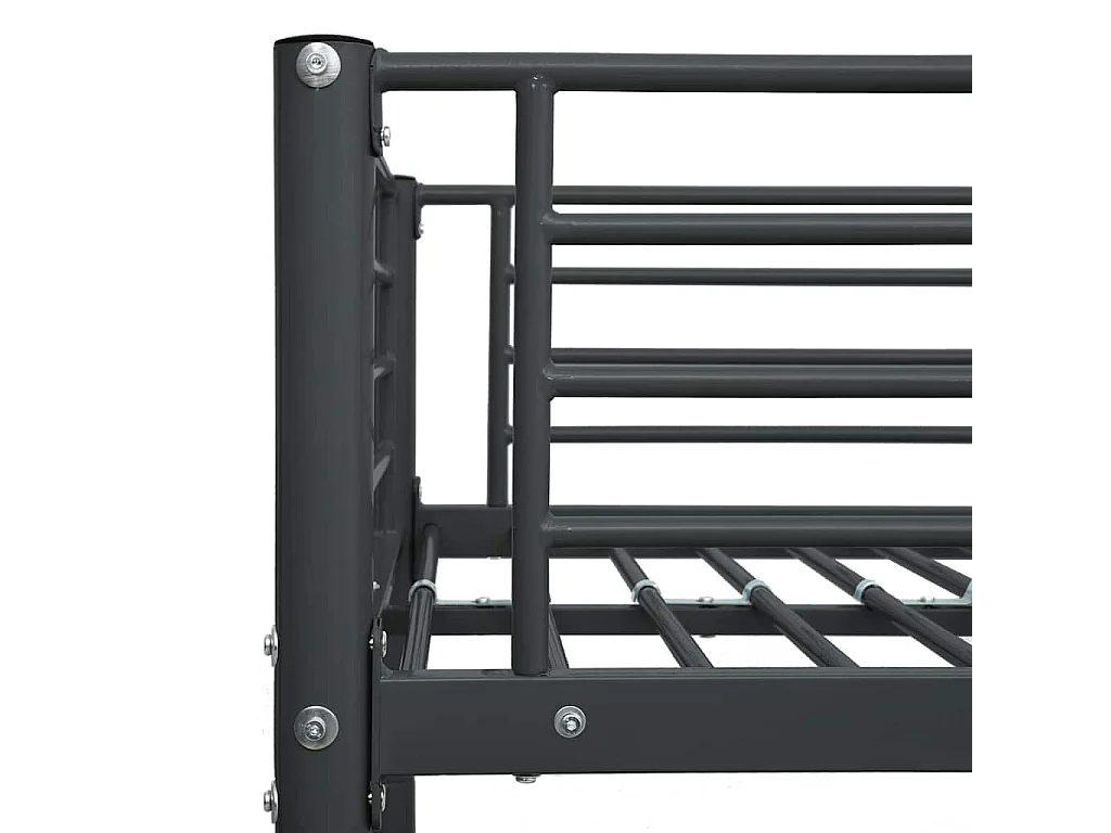 Cadre de lit superposé sans matelas noir 140x200 cm/90x200 cm