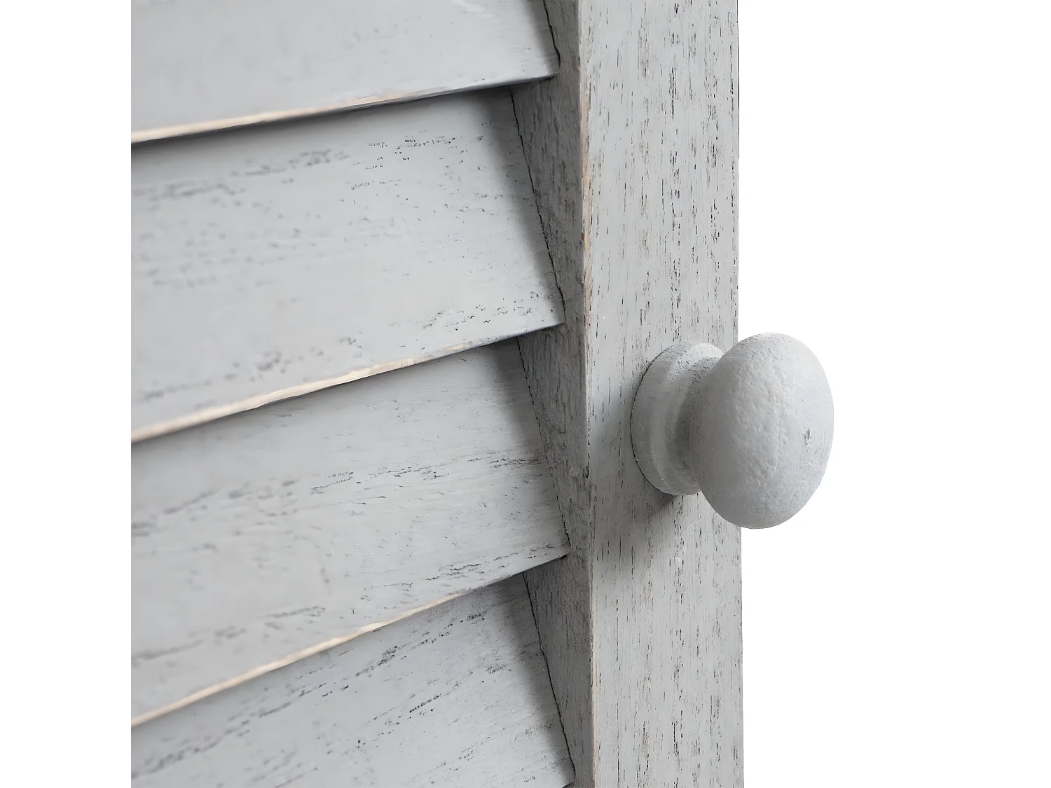 Wandspiegel mit Fensterläden, Shabby grau