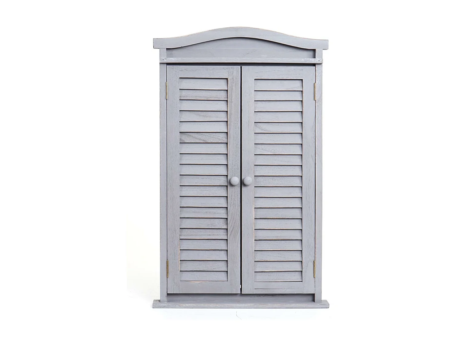 Wandspiegel mit Fensterläden, Shabby grau