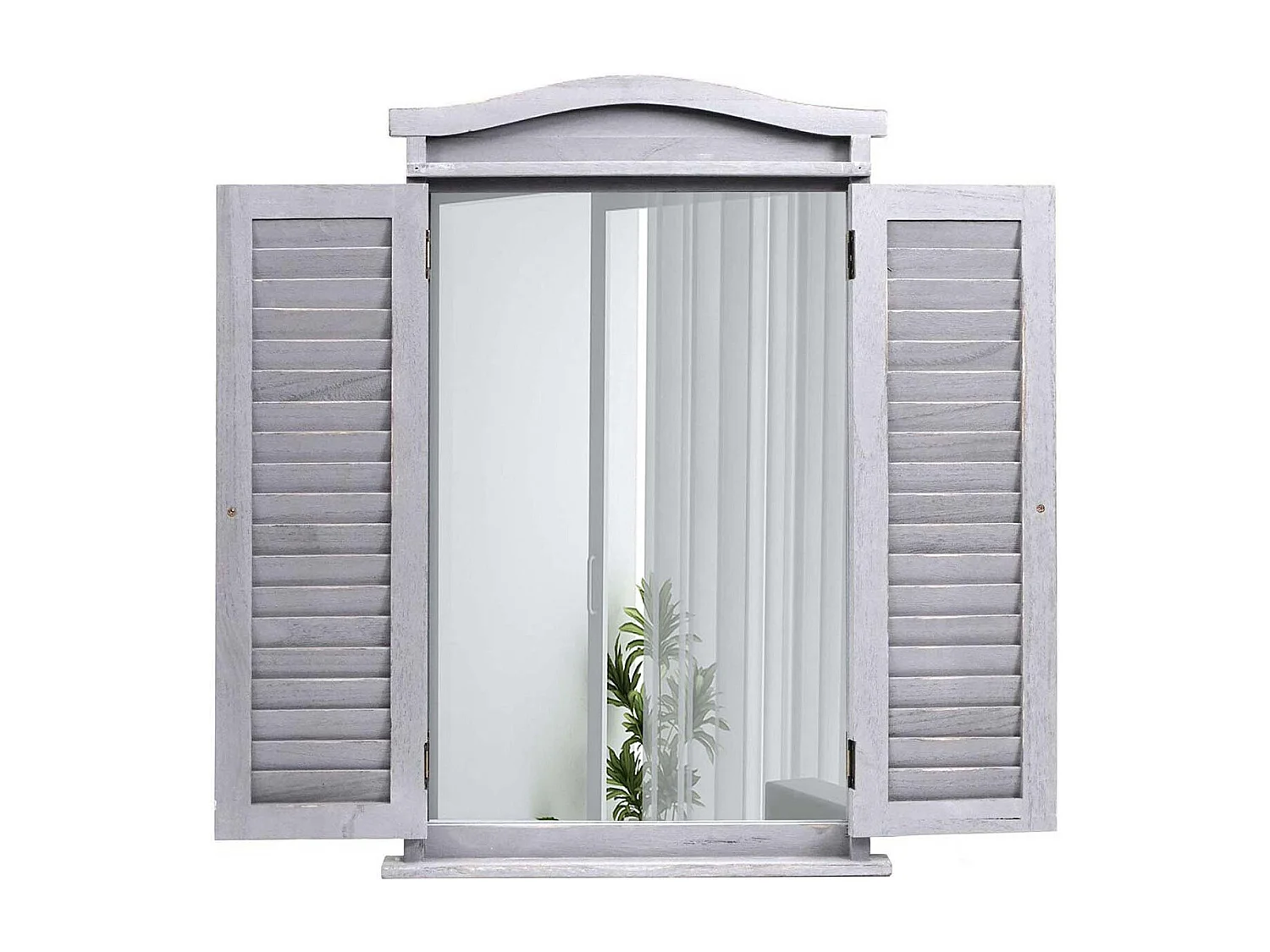 Vægspegel med skodder,  shabby grå