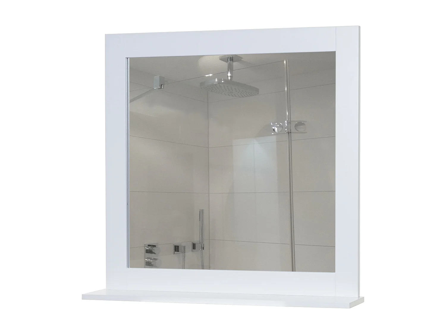 Arredo bagno serie MCW-F75 MDF bianco 12x59x58cm specchio a muro