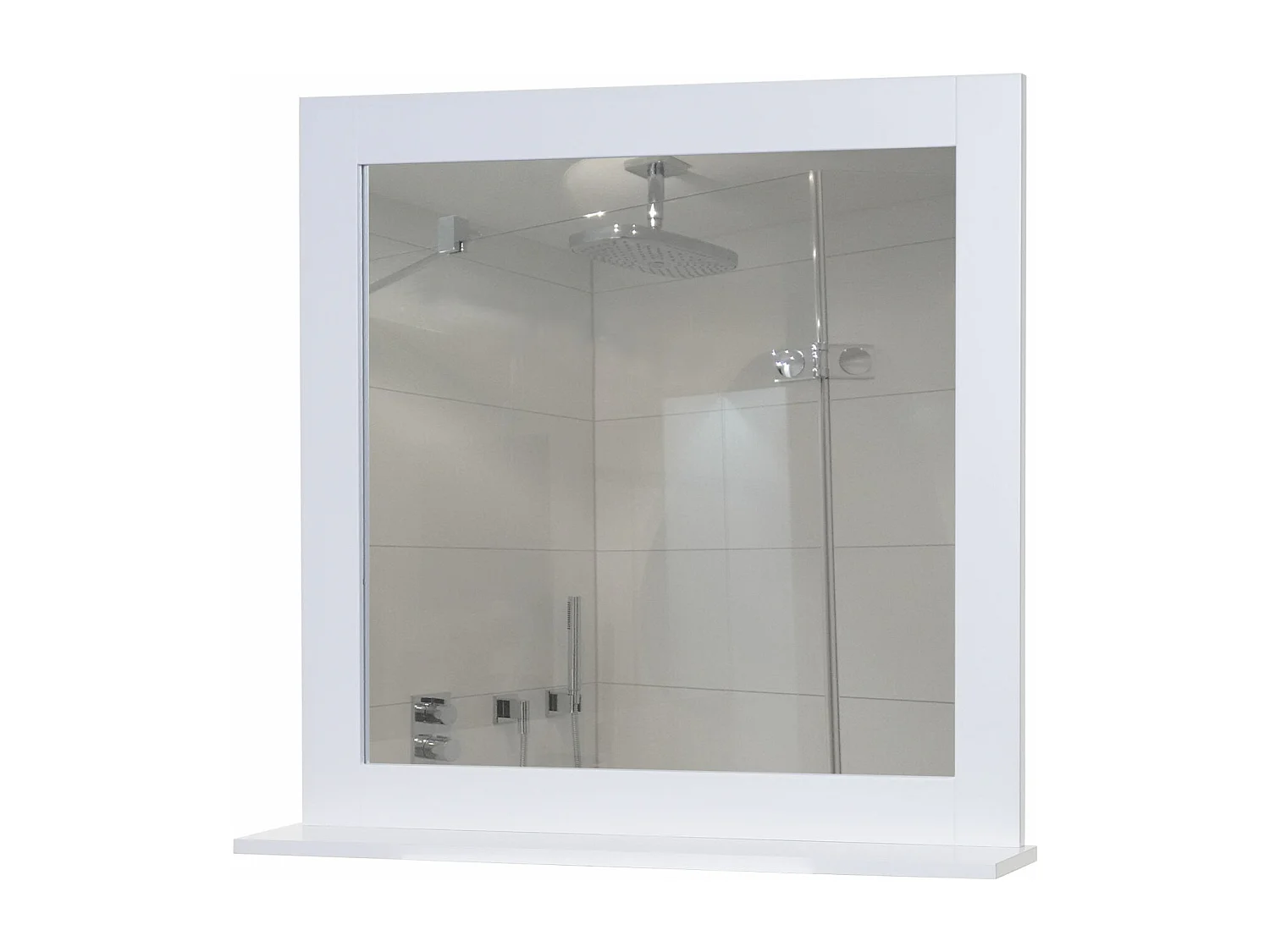 Arredo bagno serie MCW-F75 MDF bianco 12x59x58cm specchio a muro