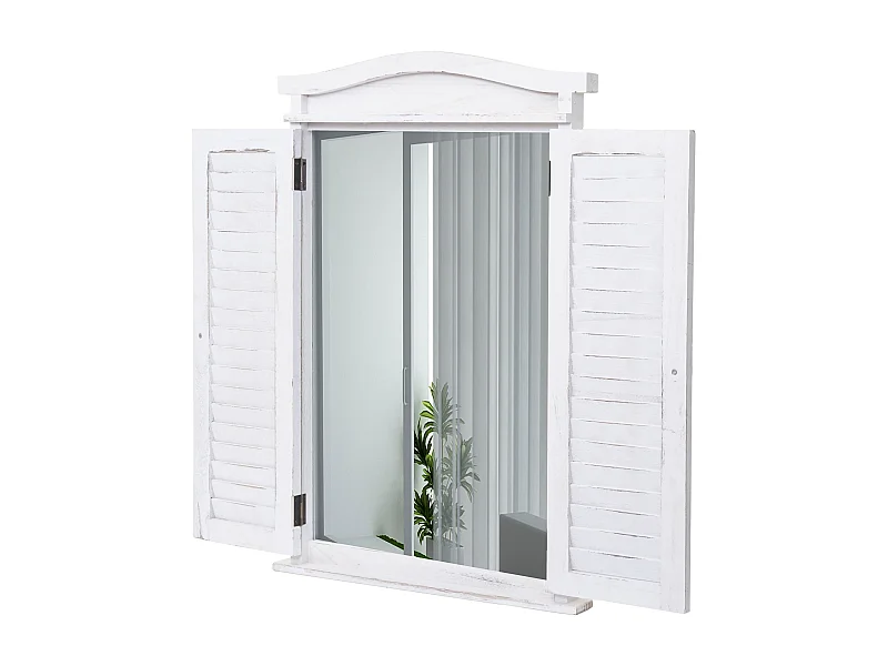 Lustro ścienne z żaluzjami,  shabby white