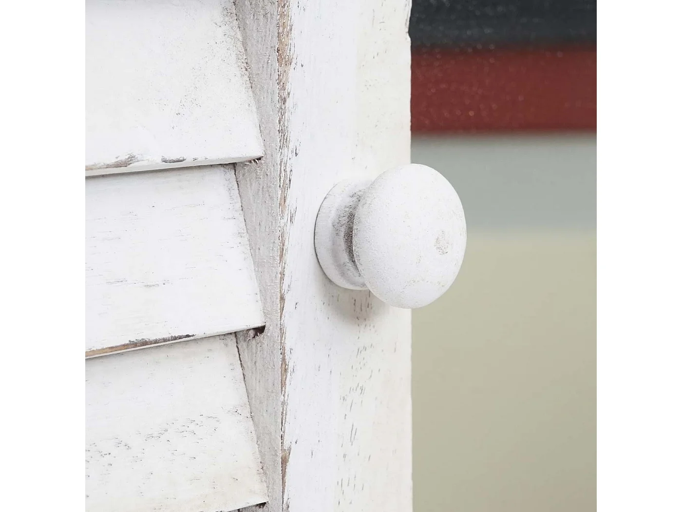 Wandspiegel mit Fensterläden, Shabby weiß