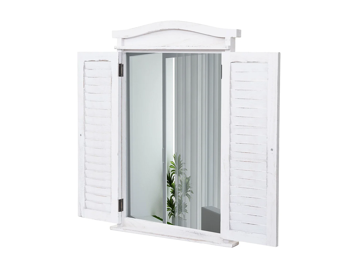 Lustro ścienne z żaluzjami,  shabby white
