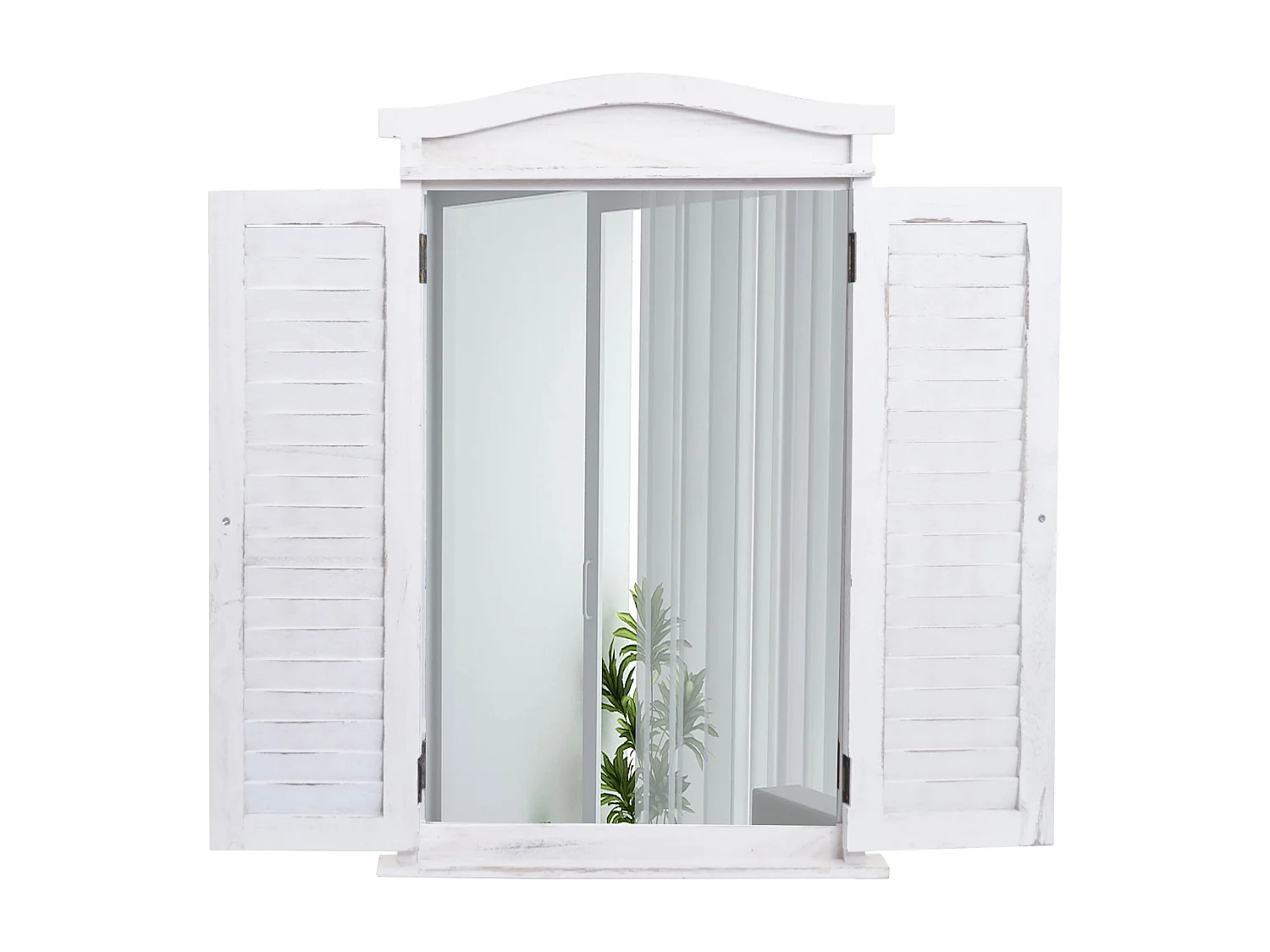 Lustro ścienne z żaluzjami,  shabby white