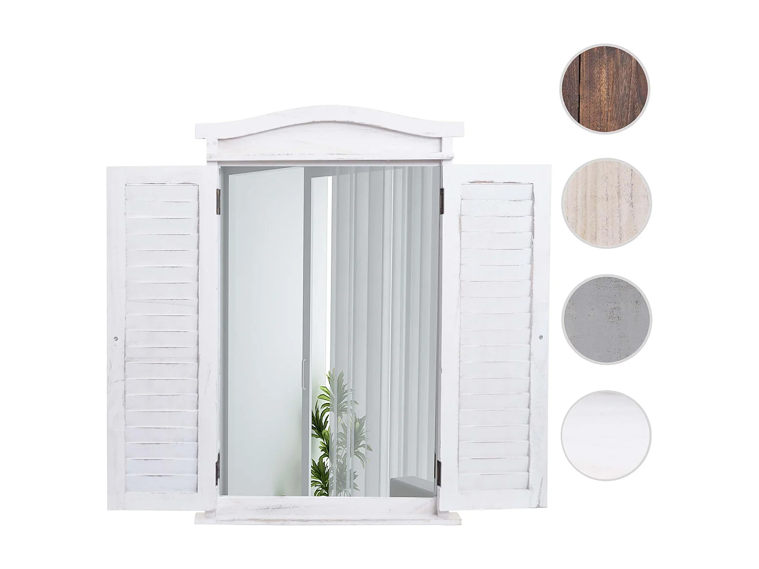 Lustro ścienne z żaluzjami,  shabby white