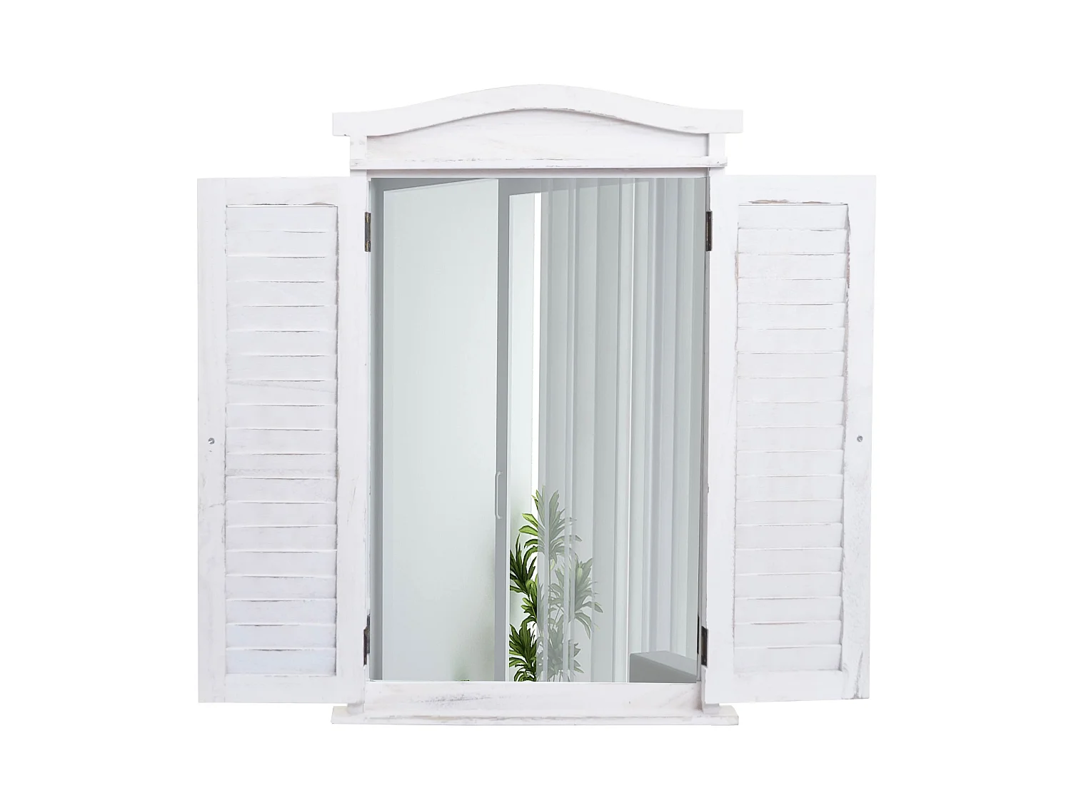 Lustro ścienne z żaluzjami,  shabby white