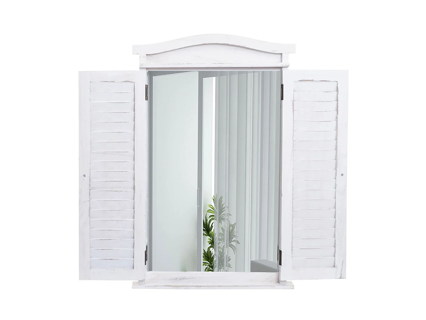 Lustro ścienne z żaluzjami,  shabby white